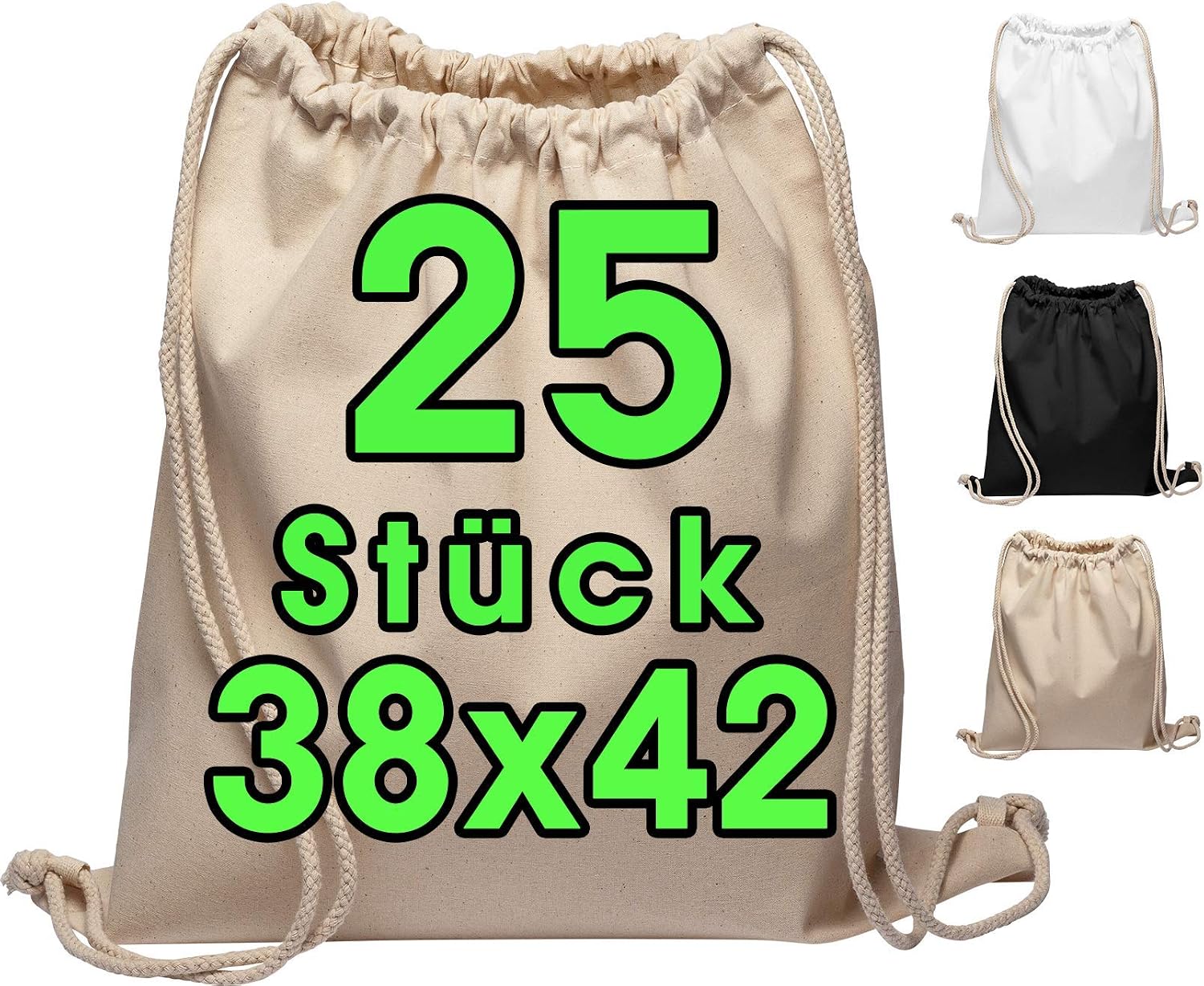 Sportbeutel mit Kordelzug – 25 STÜCK, 38 × 42cm