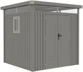 Metallgerätehaus Rockford Lagos 100 mit Doppeltür und Fenstern, 230x230x222cm, Grau